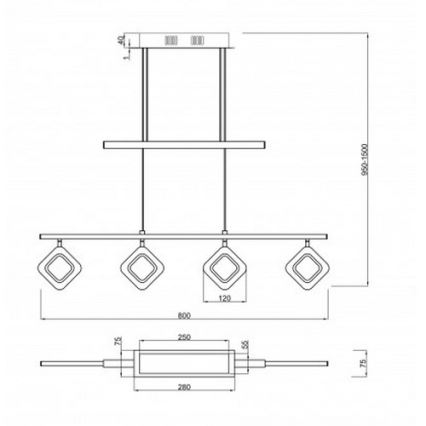 Trio - LED Hanglamp aan een koord PARADOX 4xLED/4,3W/230V