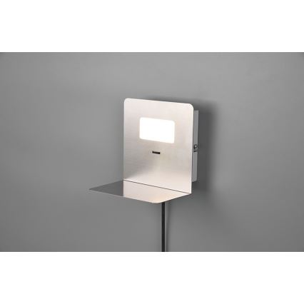 Trio - LED Wandlamp met plank ALOFT LED / 3W / 230V + USB poort