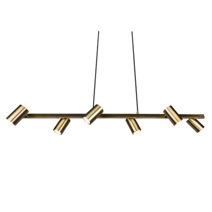 Trio - Lustre suspendu sur câble MARLEY 6xGU10/35W/230V, laiton