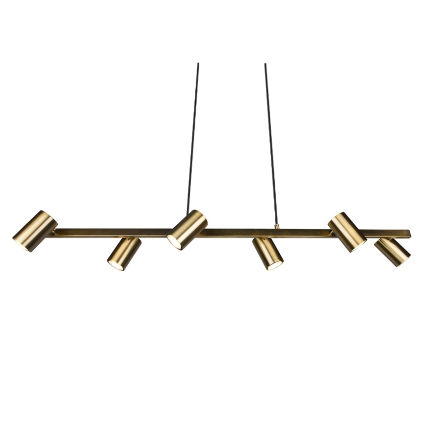 Trio - Lustre suspendu sur câble MARLEY 6xGU10/35W/230V, laiton