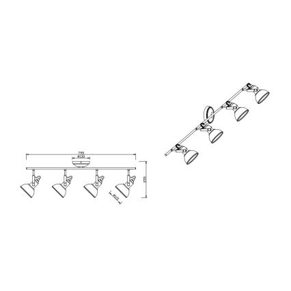 Trio - Spot GINA 4xE14/40W/230V wit
