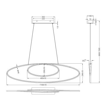 Trio - Suspension filaire LED à intensité variable AVUS LED/35W/230V