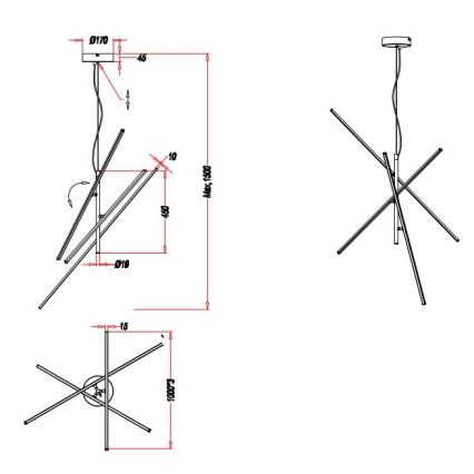 Trio - Suspension filaire LED à intensité variable TIRIAC 3xLED/8,5W/230V