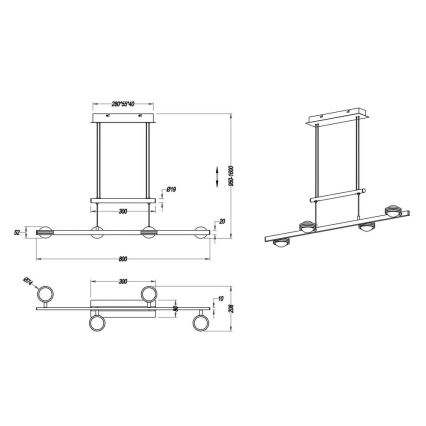 TRIO - Suspension LED avec fil LENTIL 8xLED/2,3W/230V