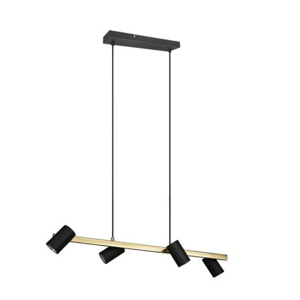 Trio - Suspension sur câble MARLEY 4xGU10/35W/230V noir/doré