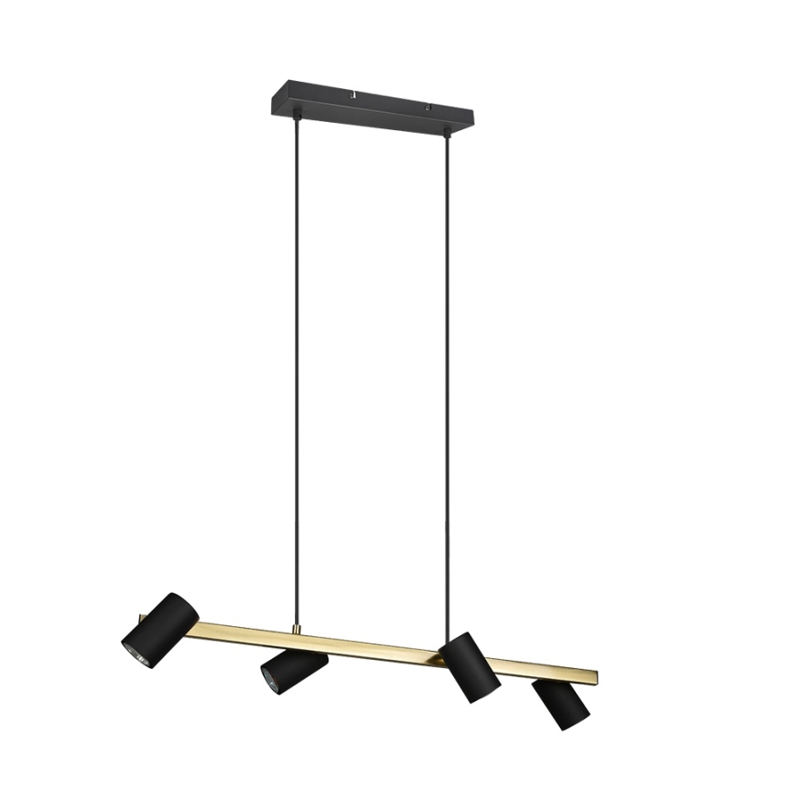 Trio - Suspension sur câble MARLEY 4xGU10/35W/230V noir/doré