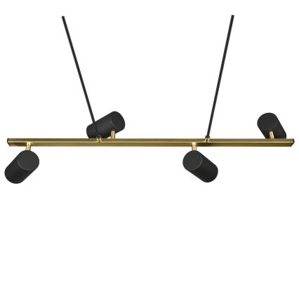 Trio - Suspension sur câble MARLEY 4xGU10/35W/230V noir/doré
