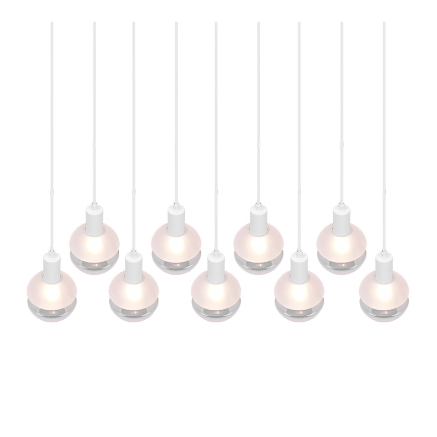 Trio - Suspension sur câble MELA 9xE14/25W/230V blanche