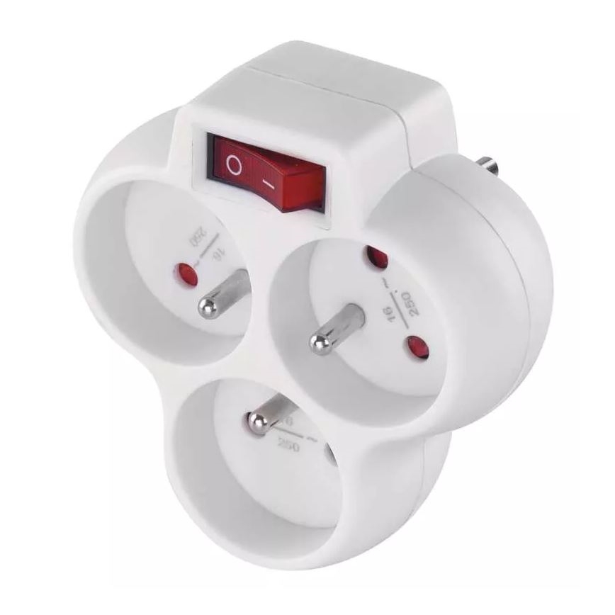 Triplite avec un intérrupteur 3x10A/230V