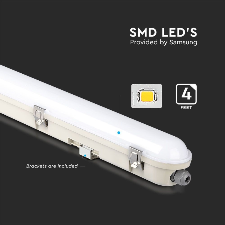 Tube fluorescent industriel avec module d'urgence EMERGENCY LED/36W/230V 6500K 120cm IP65