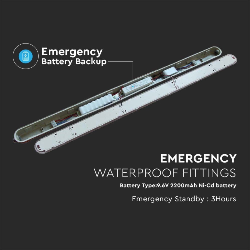 Tube fluorescent industriel avec module d'urgence EMERGENCY LED/36W/230V 6500K 120cm IP65