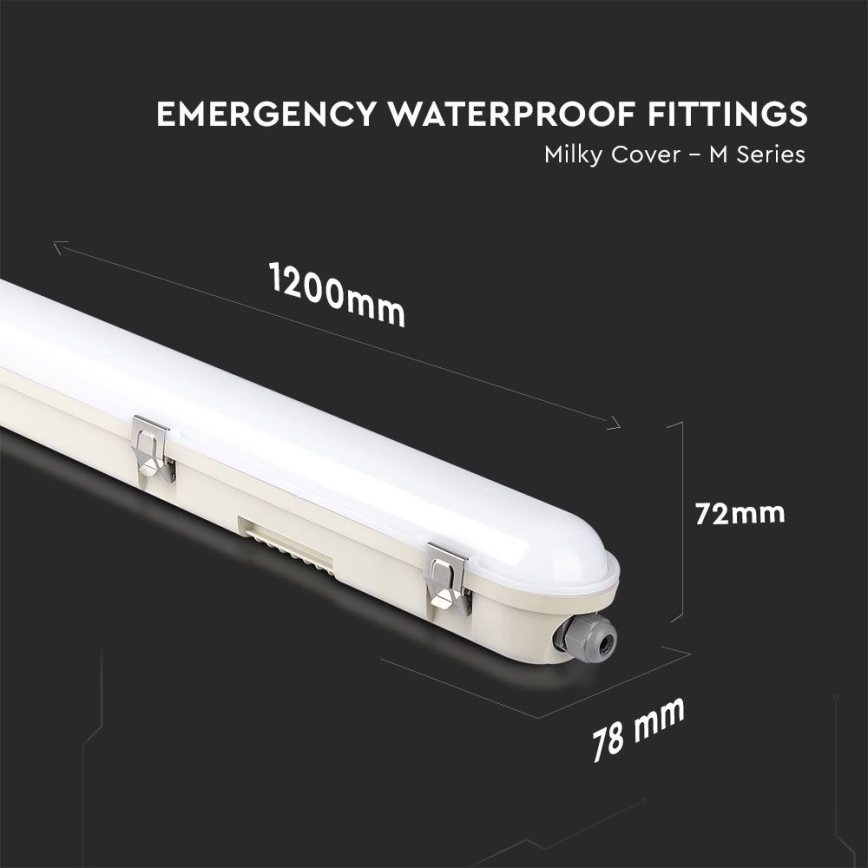 Tube fluorescent industriel avec module d'urgence EMERGENCY LED/36W/230V 6500K 120cm IP65