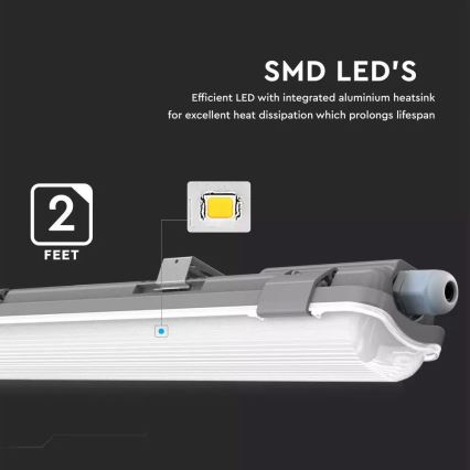 Tube fluorescent industriel LED T8 1xG13/18W/230V 6400K 120cm IP65