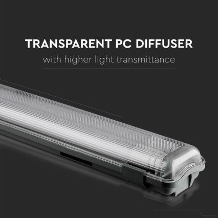 Tube fluorescent industriel LED T8 2xG13/22W/230V IP65 6400K 156 cm