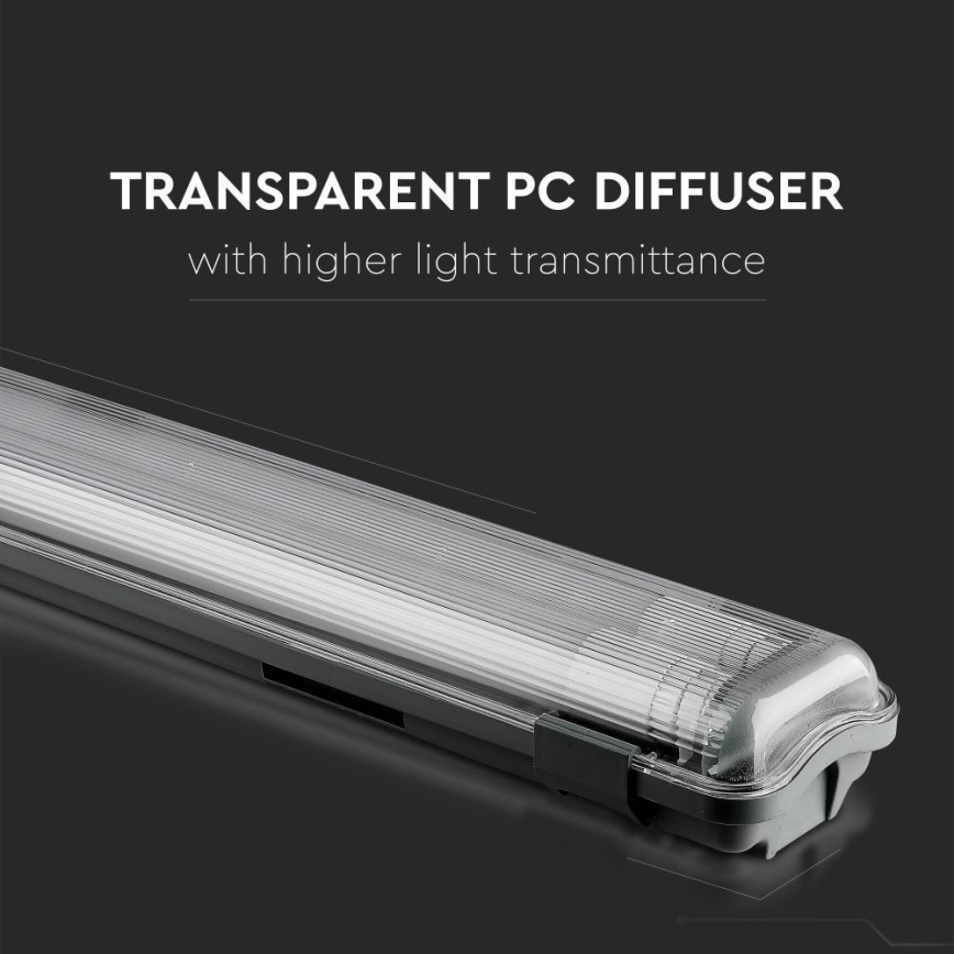 Tube fluorescent industriel LED T8 2xG13/22W/230V IP65 6400K 156 cm