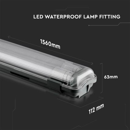 Tube fluorescent industriel LED T8 2xG13/22W/230V IP65 6400K 156 cm