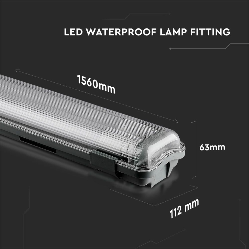 Tube fluorescent industriel LED T8 2xG13/22W/230V IP65 6400K 156 cm