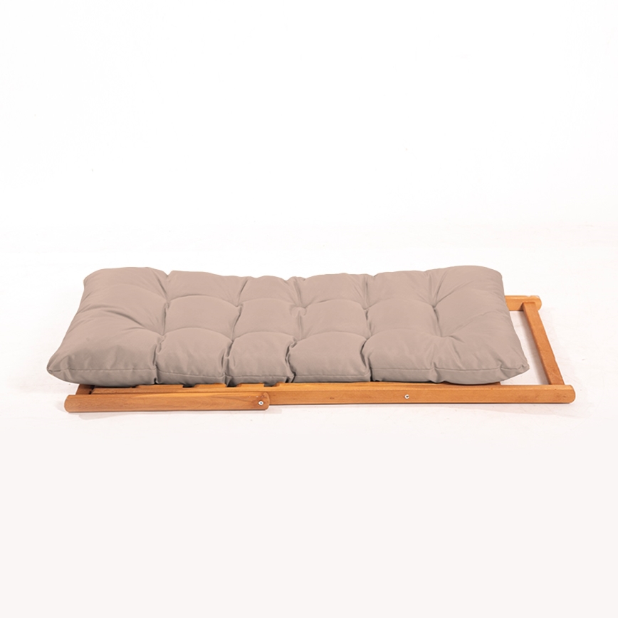 Tuinligstoel beige/beuk