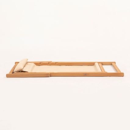 Tuinligstoel beige/eiken