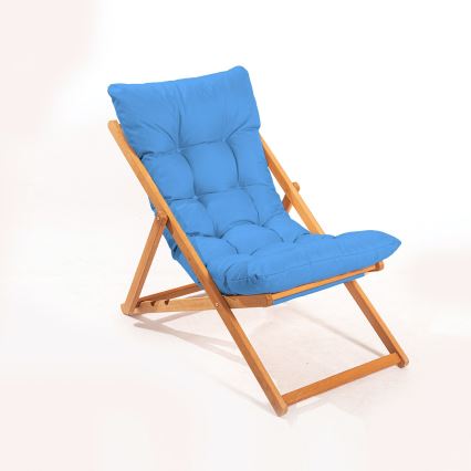 Tuinligstoel blauw/beuk