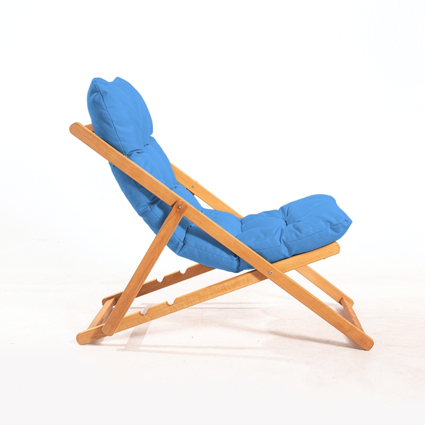 Tuinligstoel blauw/beuk