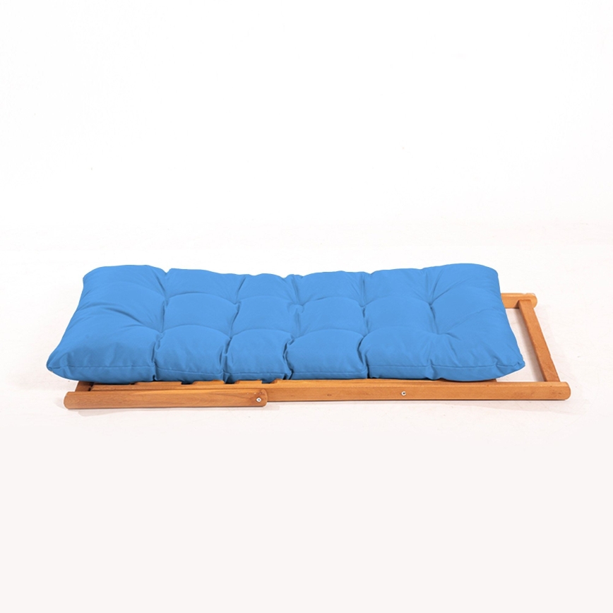 Tuinligstoel blauw/beuk