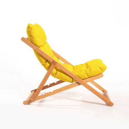 Tuinligstoel geel/beuk