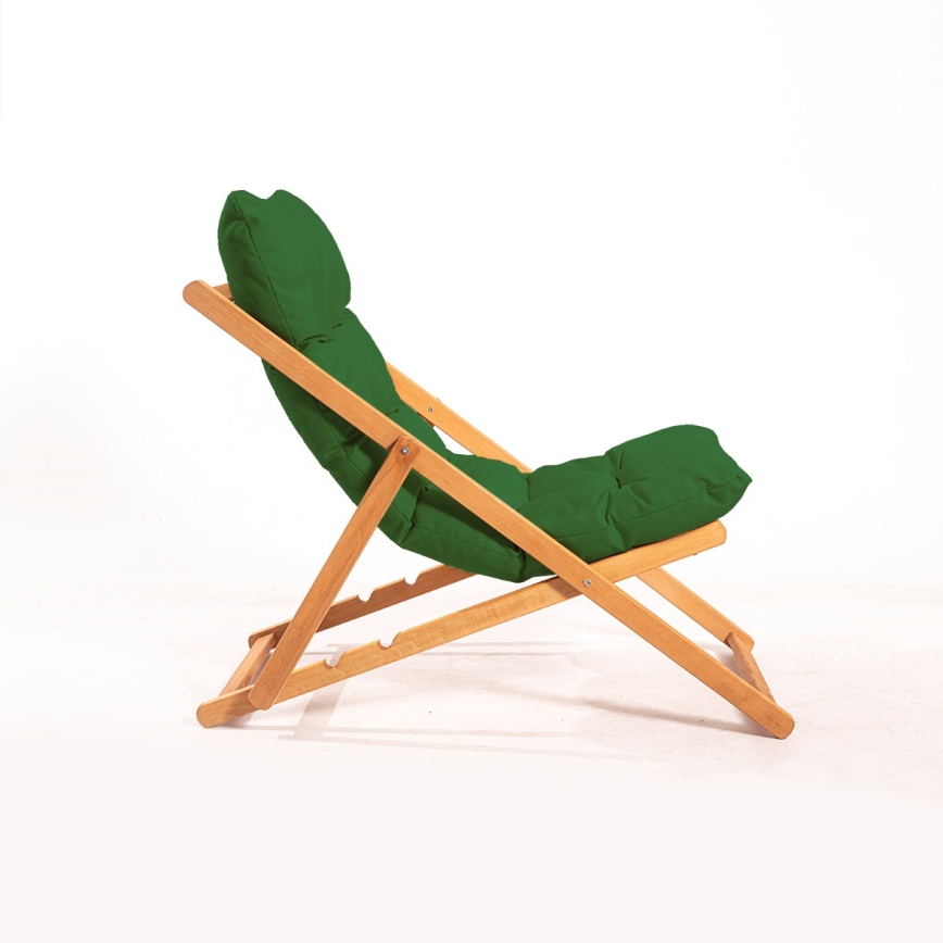 Tuinligstoel groen/beuk