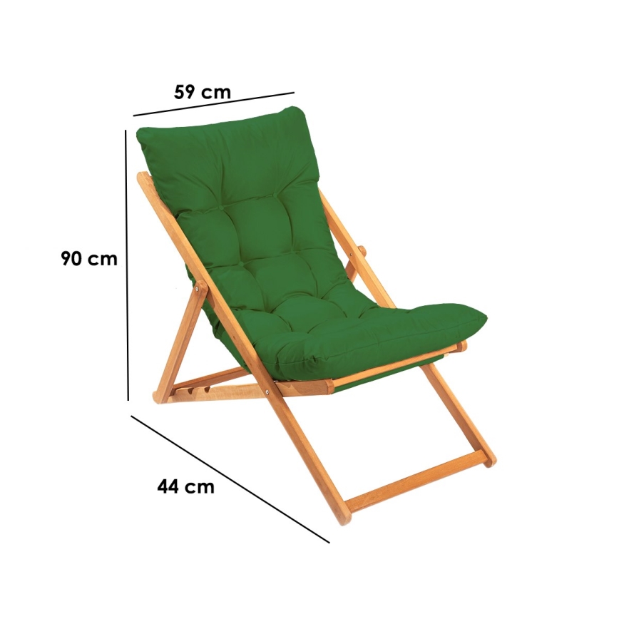 Tuinligstoel groen/beuk