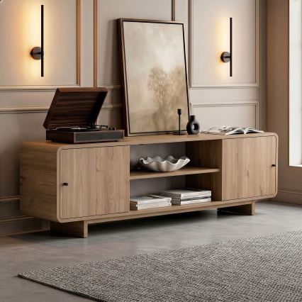 Tv-meubel KABIN 180x34 cm eiken