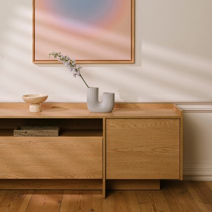 TV-meubel KEMI 197x57 cm Cremona-eik
