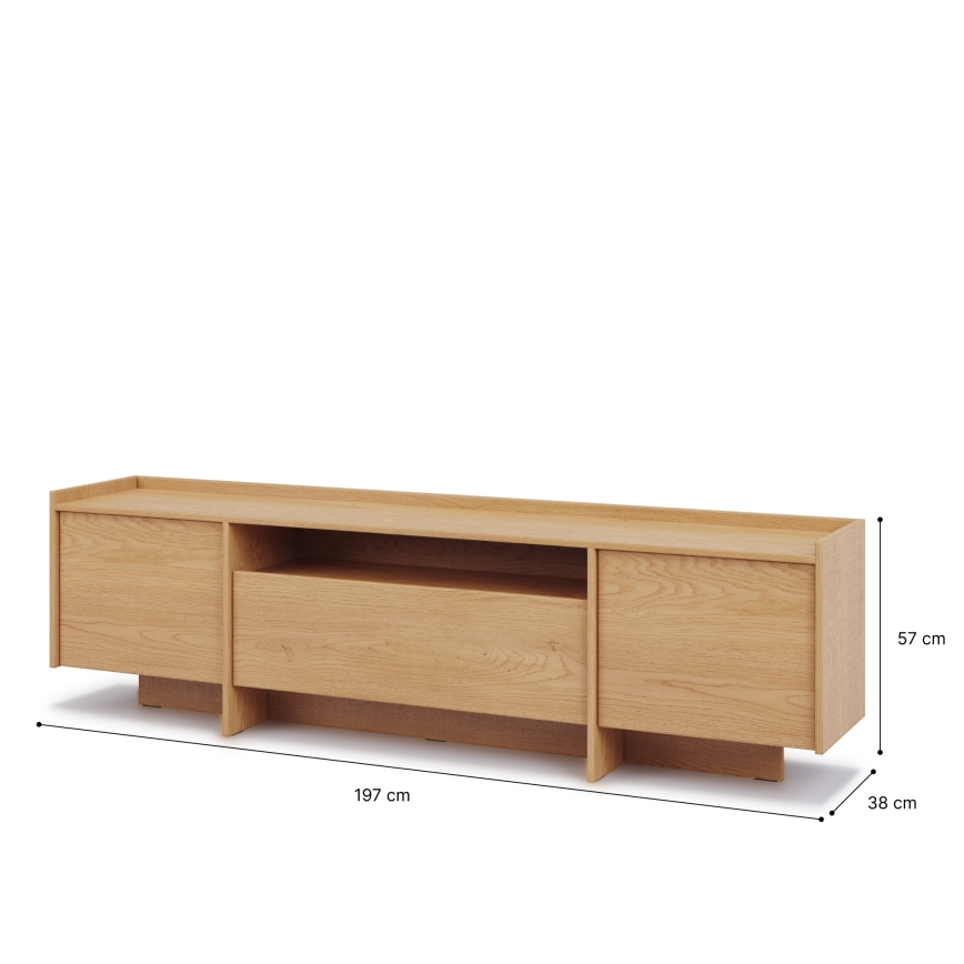 TV-meubel KEMI 197x57 cm Cremona-eik