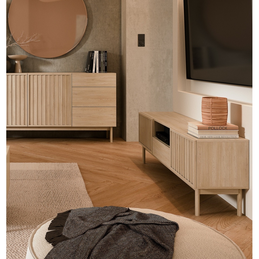TV-meubel KIOTO 159x53 cm eik Cremona