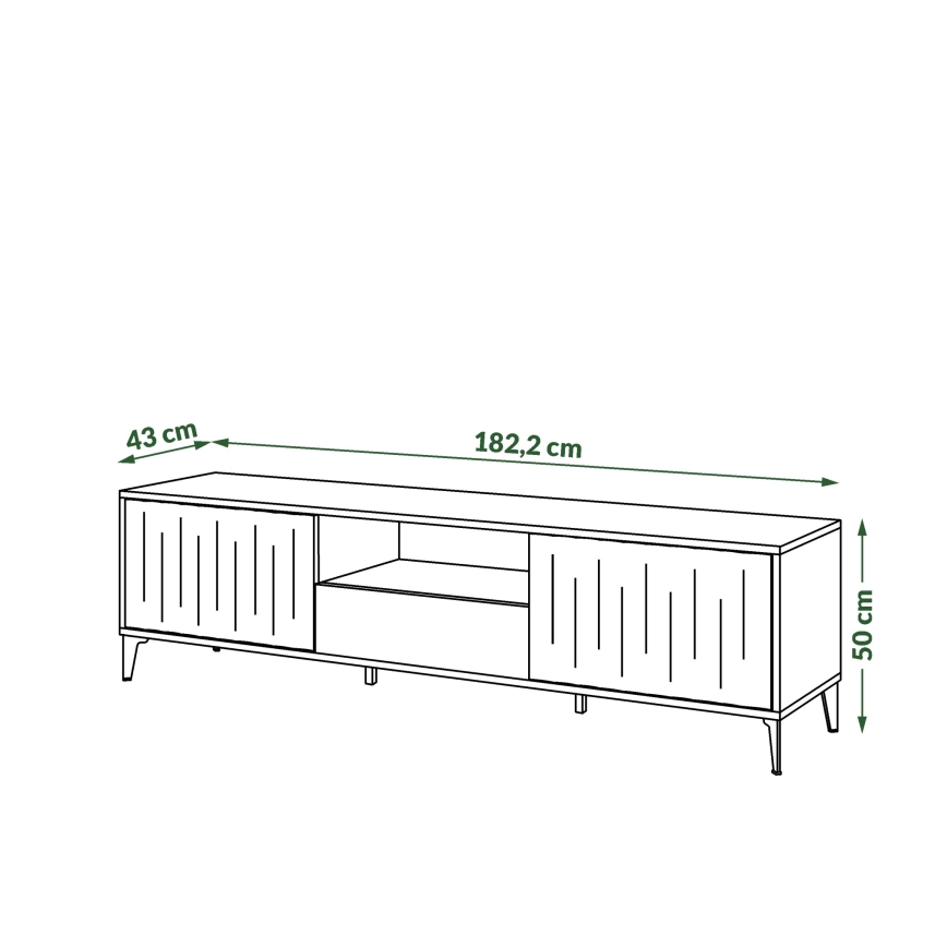 Tv-meubel met lade RONJA taupe/zwart