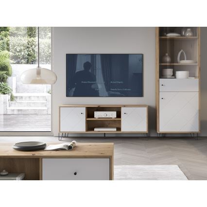 TV-meubel SULA artisan eiken/wit