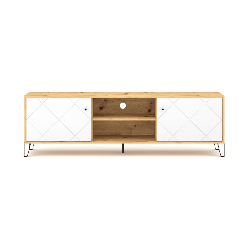 TV-meubel SULA artisan eiken/wit