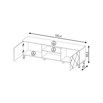 Tv-meubel SULA craft eiken/zwart