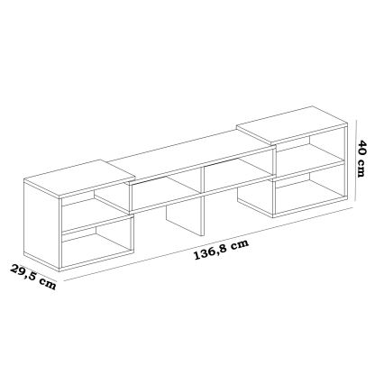 TV Tafel CARE 40x136,8 cm wit
