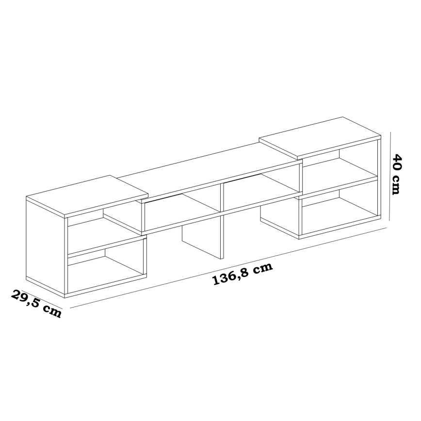 TV Tafel CARE 40x136,8 cm wit