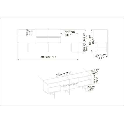 TV Tafel DERIN 64,7x180 cm wit