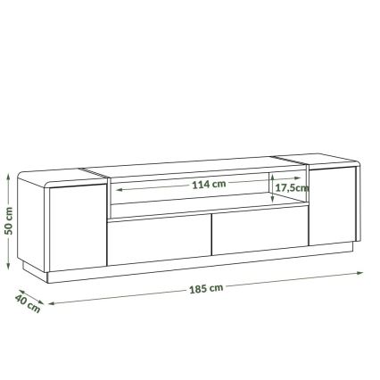 TV-tafel FRED wit/grijs