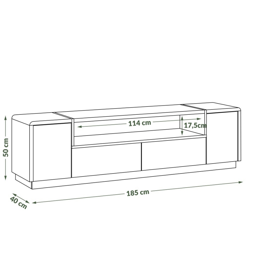 TV-tafel FRED wit/grijs