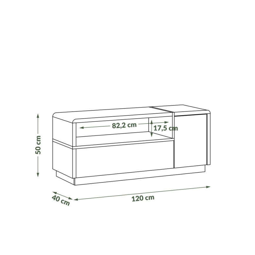 TV-tafel FRED wit/grijs
