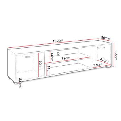 TV tafel GIMREN 36x156 cm wit