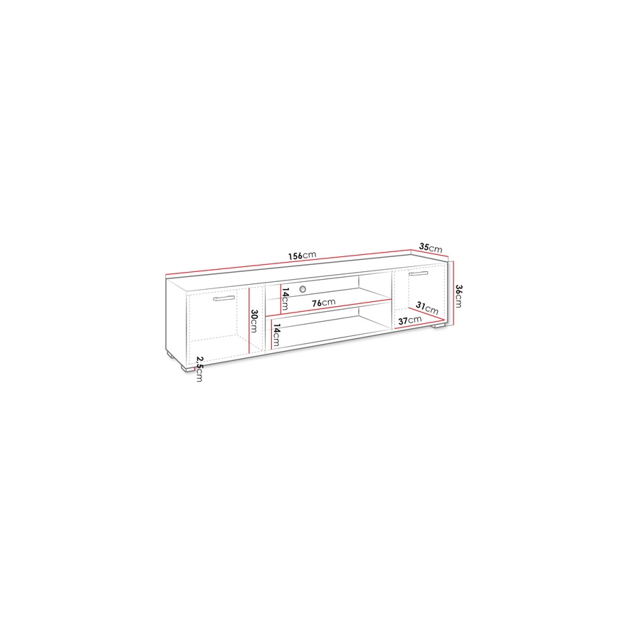 TV tafel GIMREN 36x156 cm wit