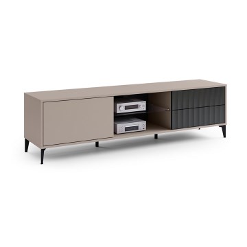 TV-tafel met drawers RONJA taupe/zwart