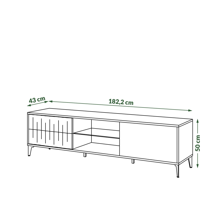TV-tafel met drawers RONJA taupe/zwart