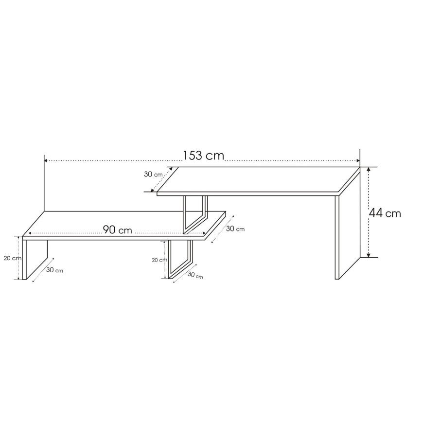 TV tafel OVIT 44x153 cm bruin/zwart