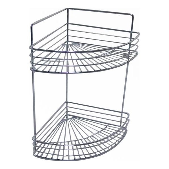 Twee-laagse wandplank voor in de douche 30,6x37,5 cm glanzend chroom