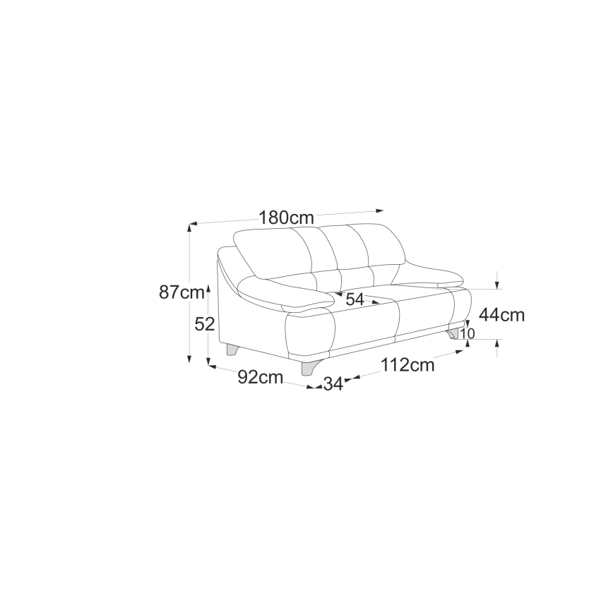 Tweepersoonsbank RIMINI lichtgrijs